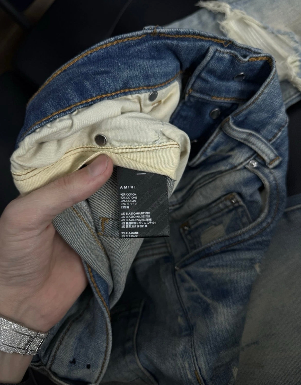 Amiri Blue White Patch Jeans 100% Authentic Quick Shipping