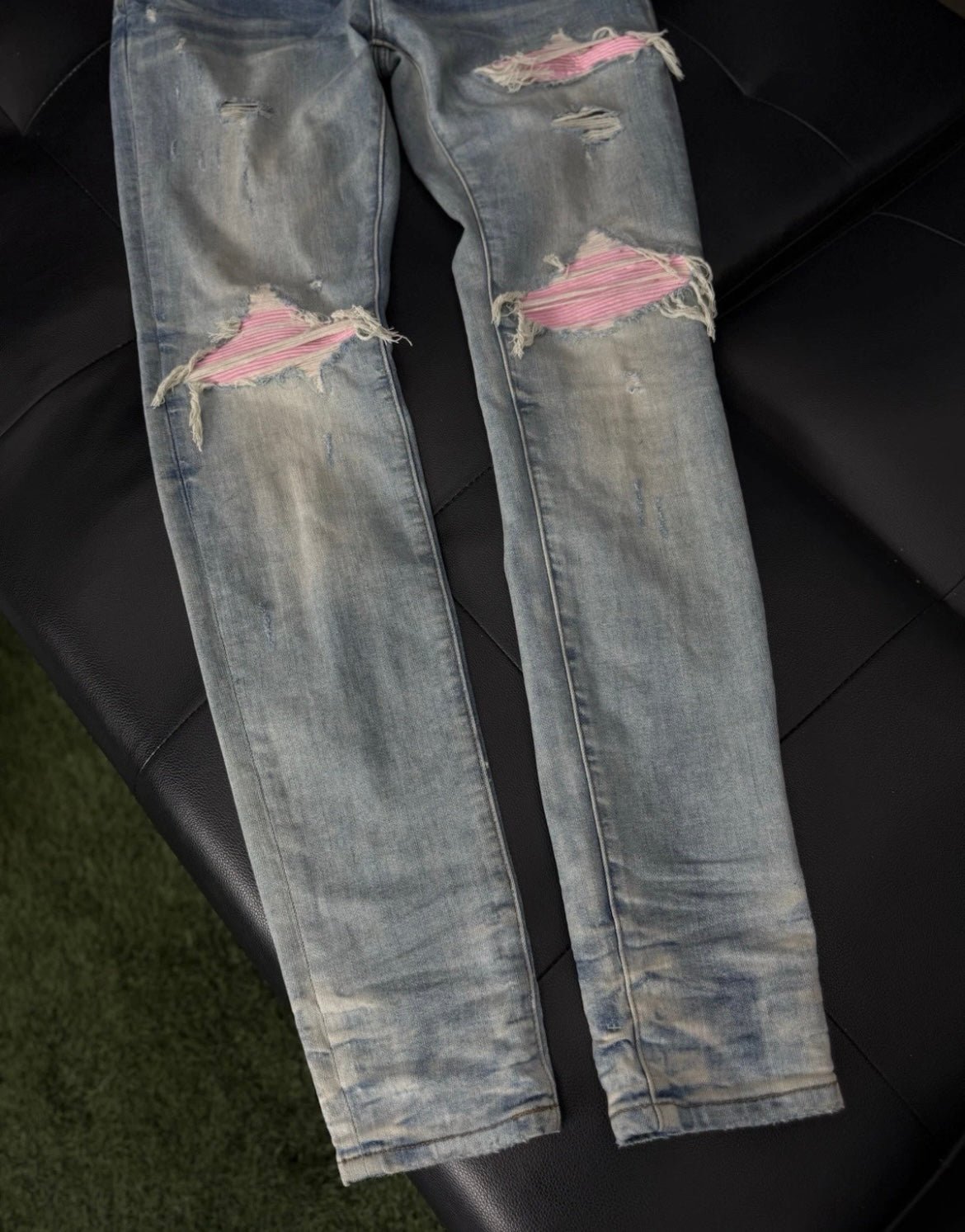 Amiri Blue Jeans 100% Authentic Pink MX1 Quick Shipping