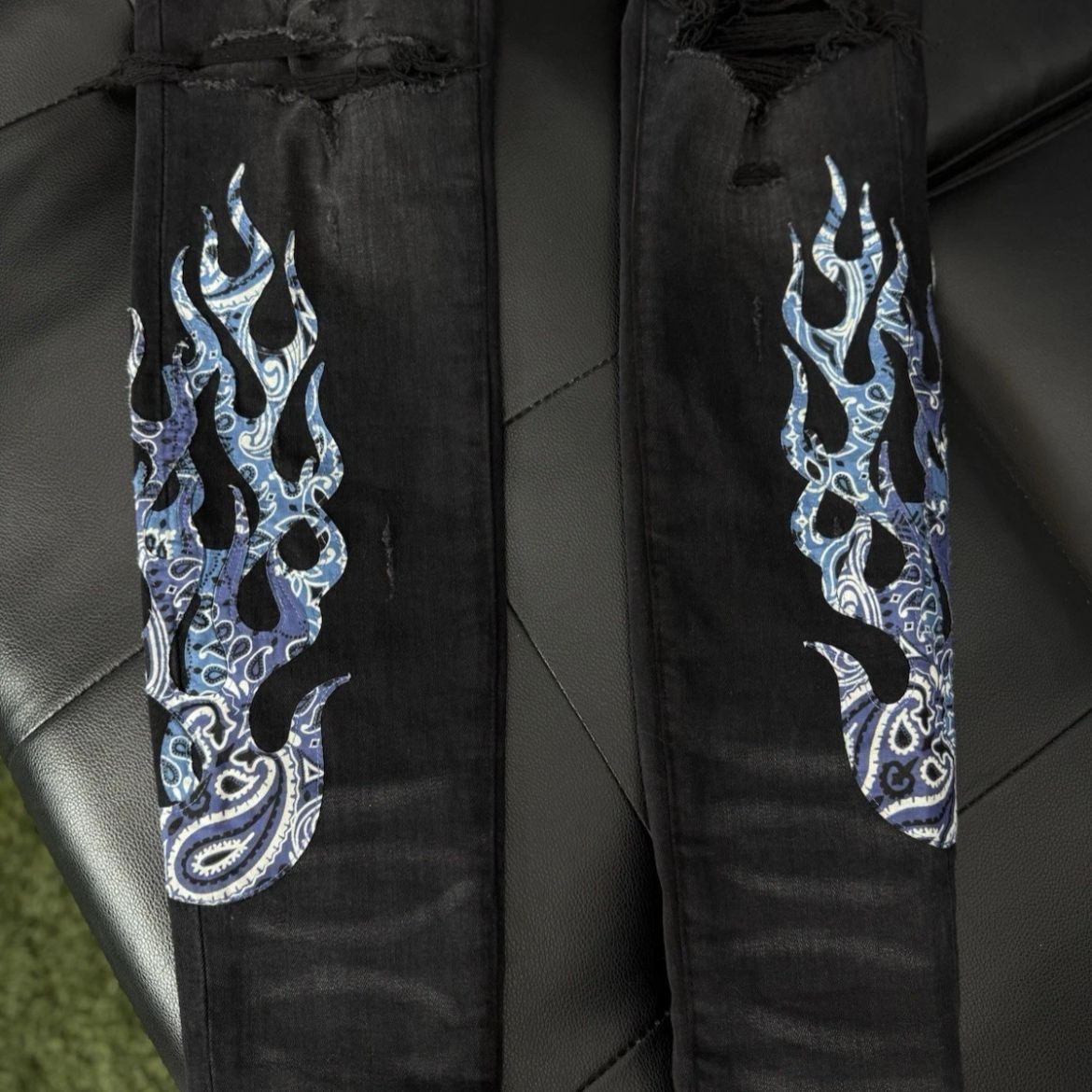 Amiri Black Flame Jeans 100% Authentic Quick Shipping