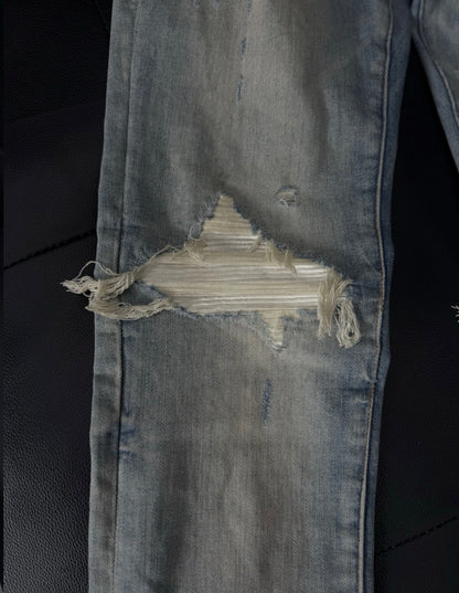 Amiri Blue White Patch Jeans 100% Authentic Quick Shipping