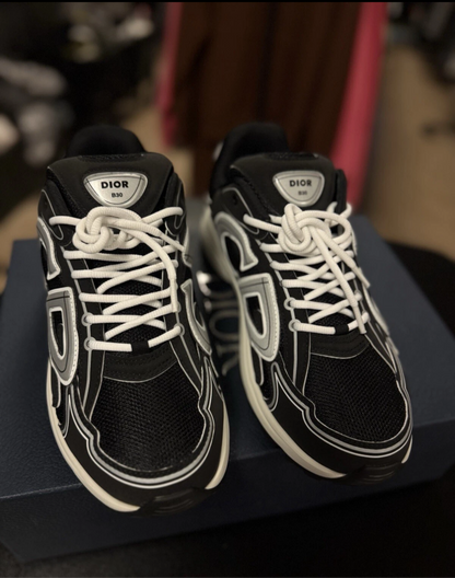 Dior B30 Reflective Sneaker 'Black White"