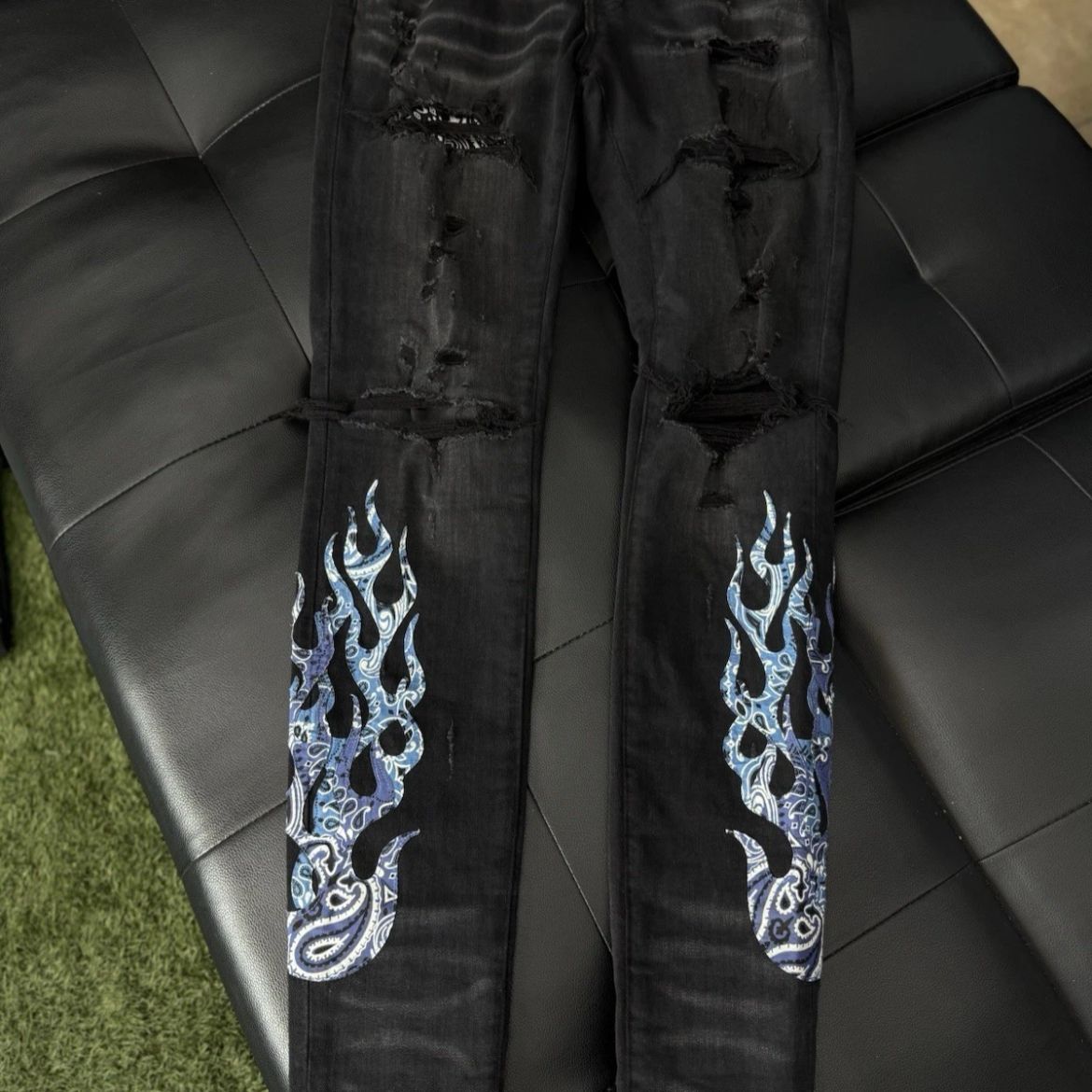 Amiri Black Flame Jeans 100% Authentic Quick Shipping
