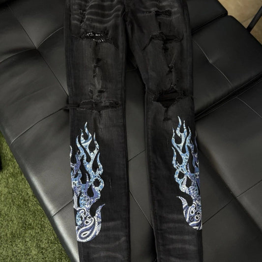 Amiri Black Flame Jeans 100% Authentic Quick Shipping