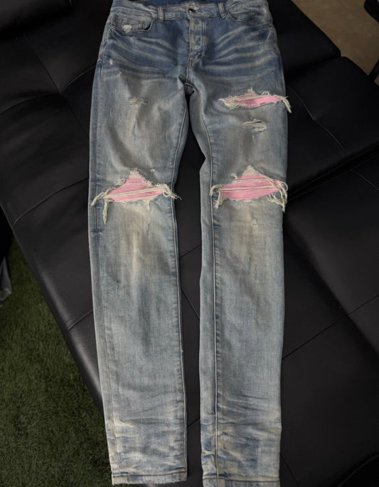 Amiri Blue Jeans 100% Authentic Pink MX1 Quick Shipping