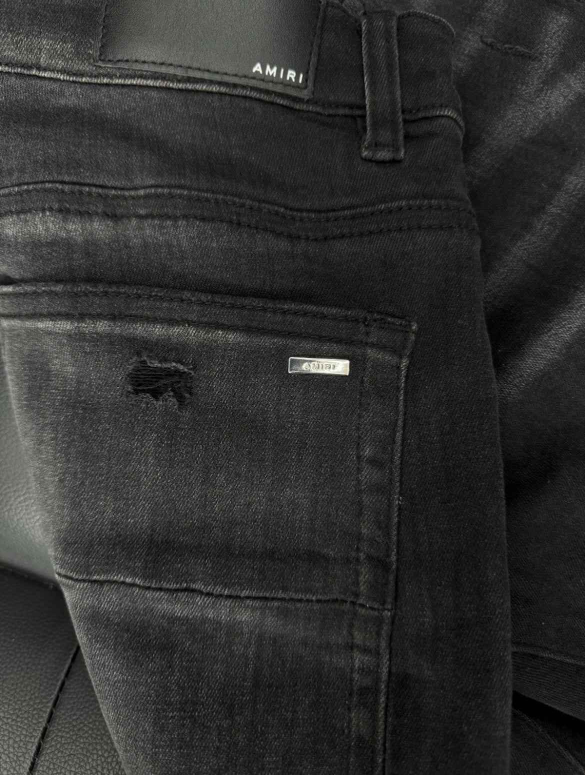 Amiri Black Angel Logo Jeans 100% Authentic Quick Shipping