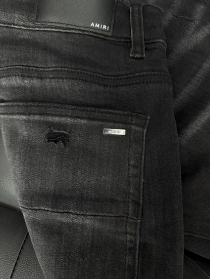 Amiri Black Angel Logo Jeans 100% Authentic Quick Shipping